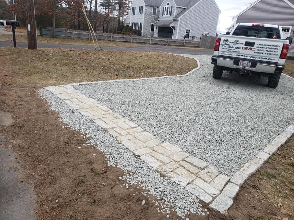 After shot of gravel driveway installation